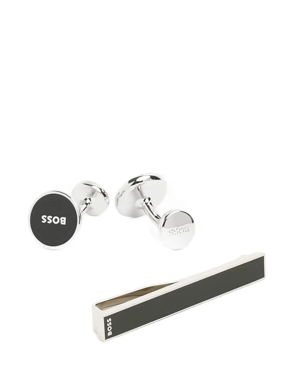 tie-clipe round logo cufflinks - 1