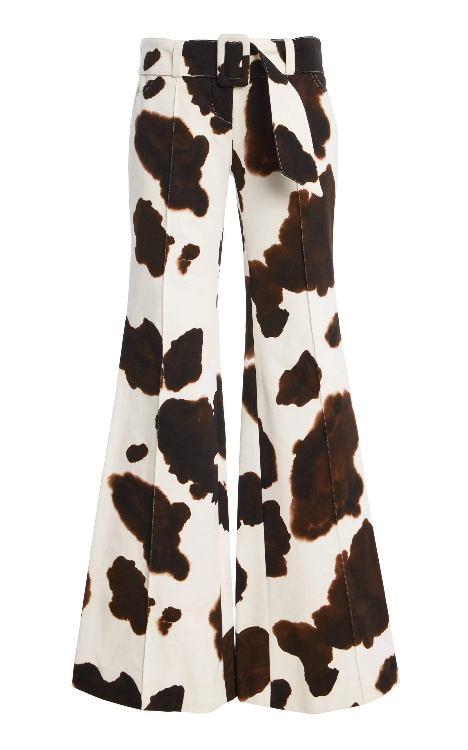 Clover Cow-Hide Cotton Flared Pants - 1