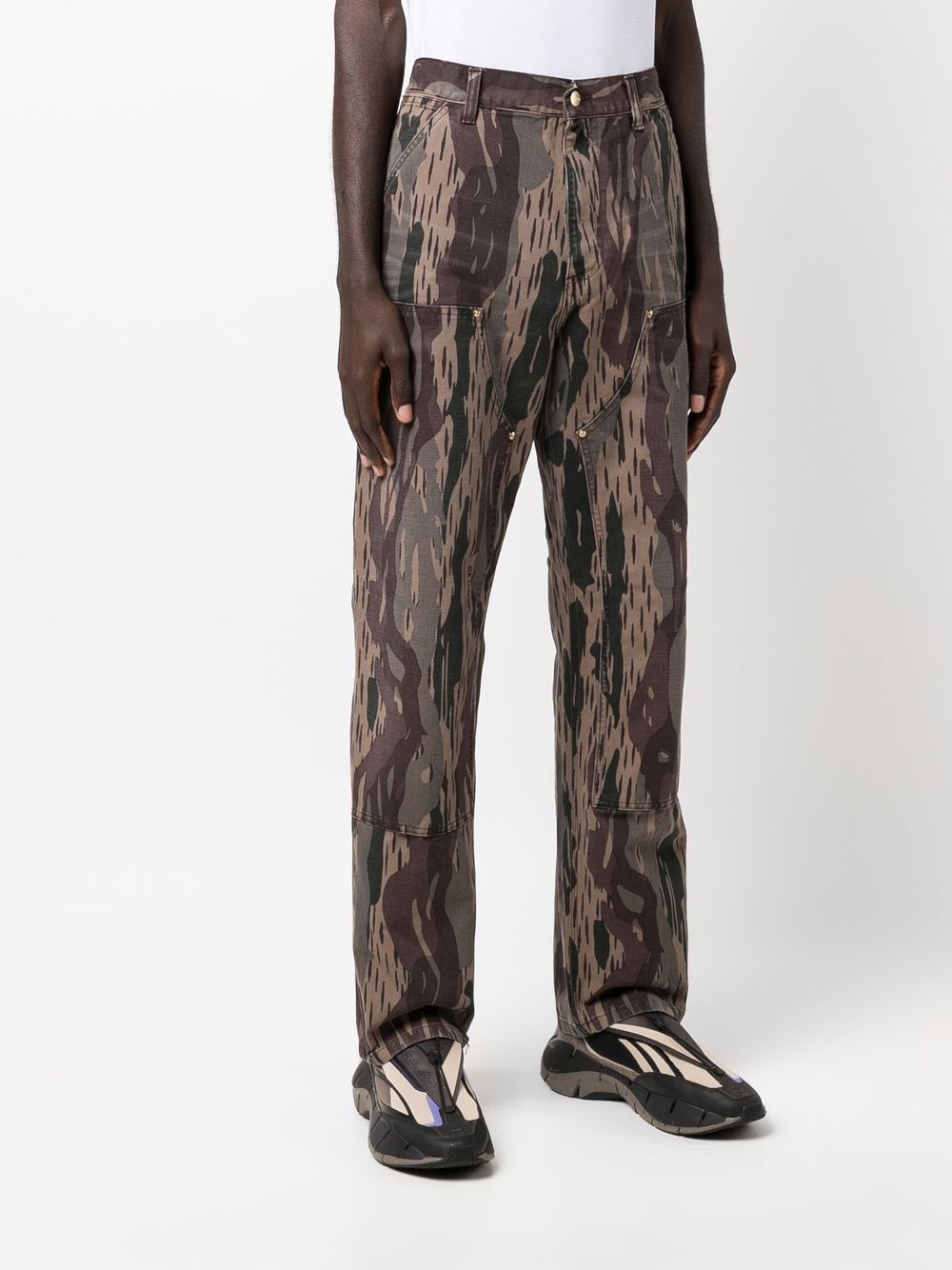 camouflage straight-leg trousers - 3