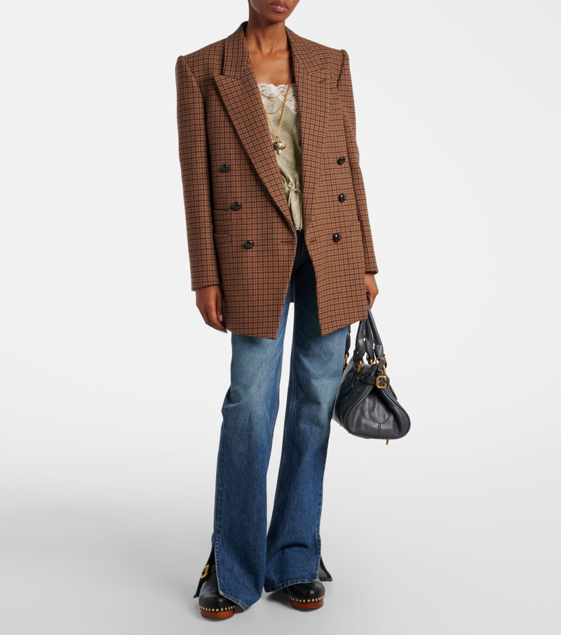 Chloé Checked double-breasted wool-blend blazer outlook
