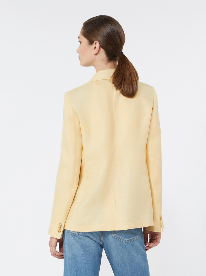 NALUT Linen canvas blazer - LIGHT YELLOW 4