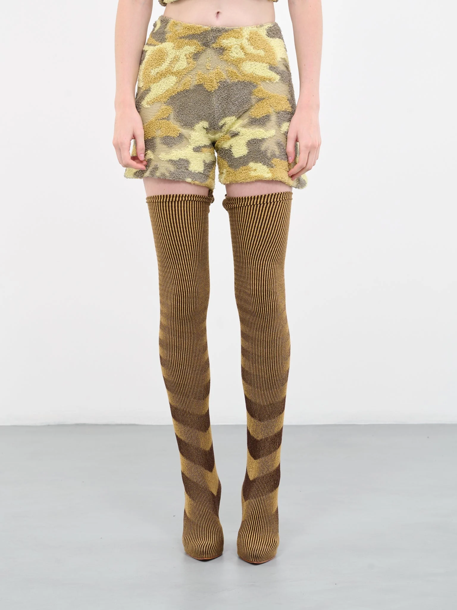 High-Waist Knit Shorts - 1