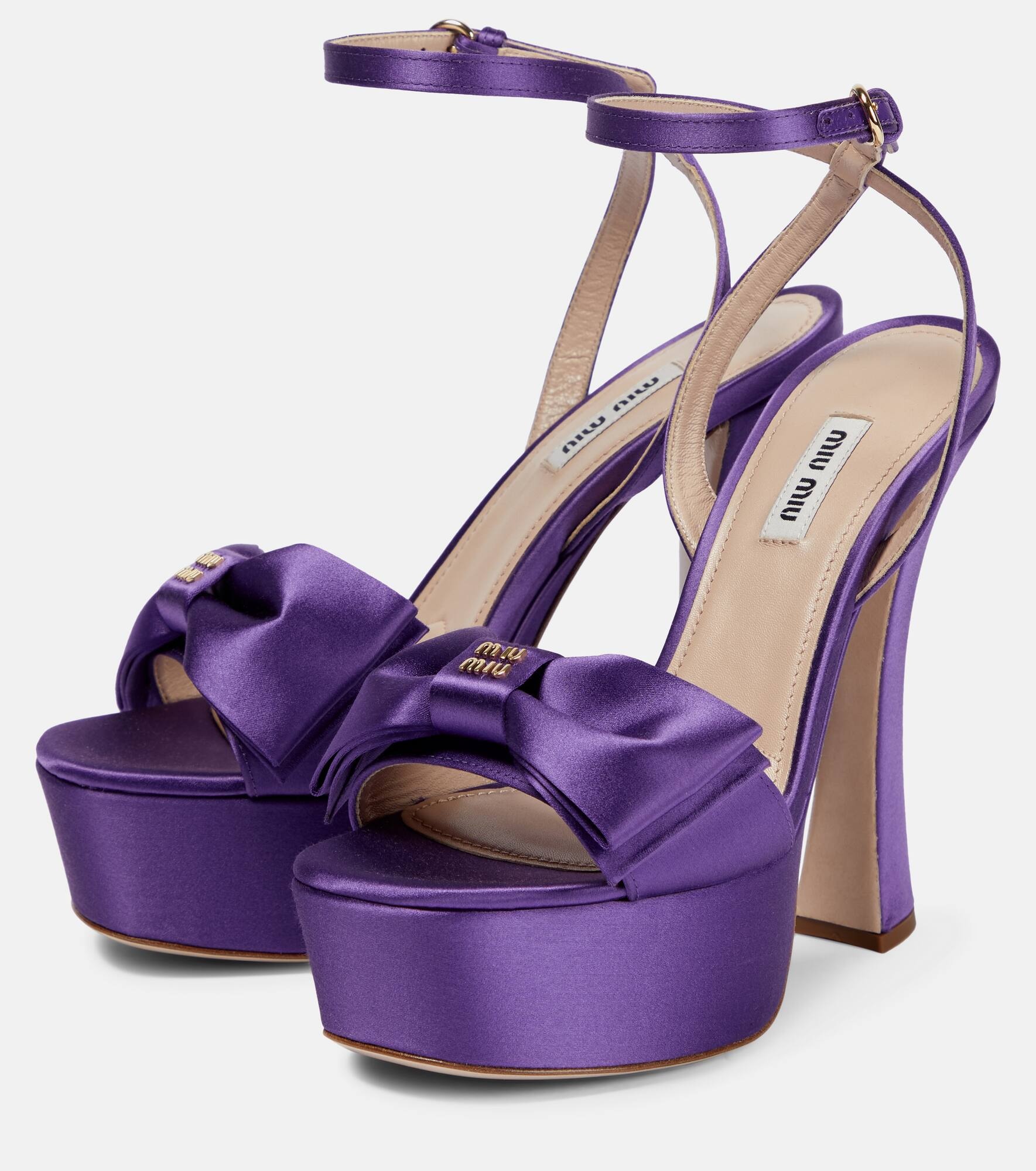 Satin platform sandals - 5