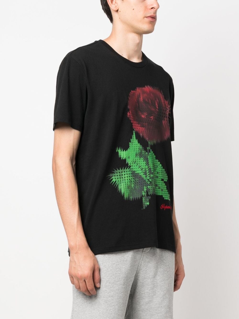 Pixel-kash print cotton T-shirt - 3