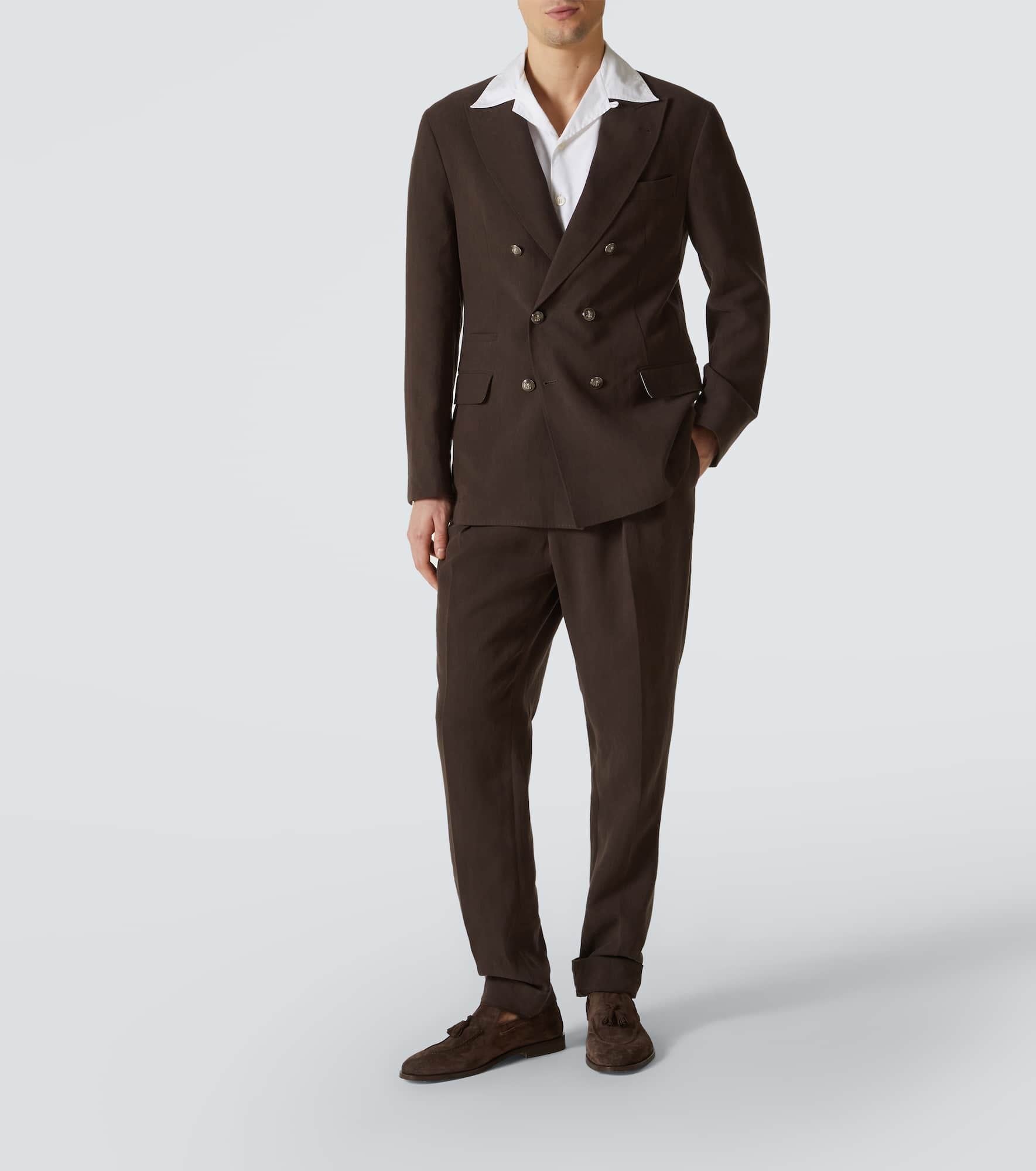 Double-breasted linen suit - 2