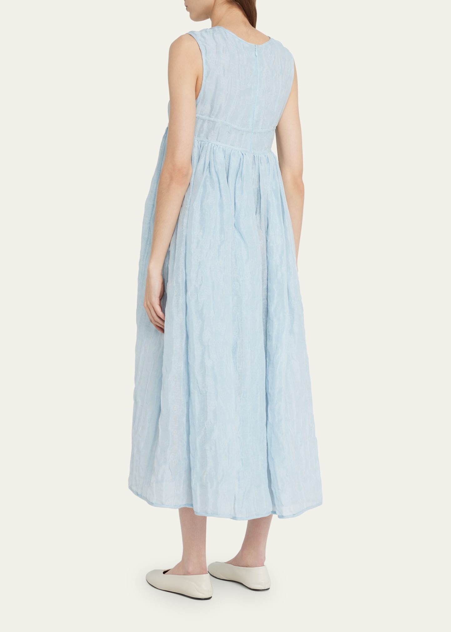 Cecilie Bahnsen Soleil matelassé UK8 Cecilie Bahnsen Soleil Matelassé Midi Dress In Navy - 65