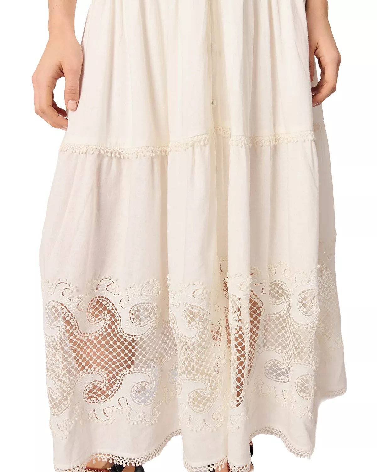 Embroidered Ruffled Maxi Dress - 2