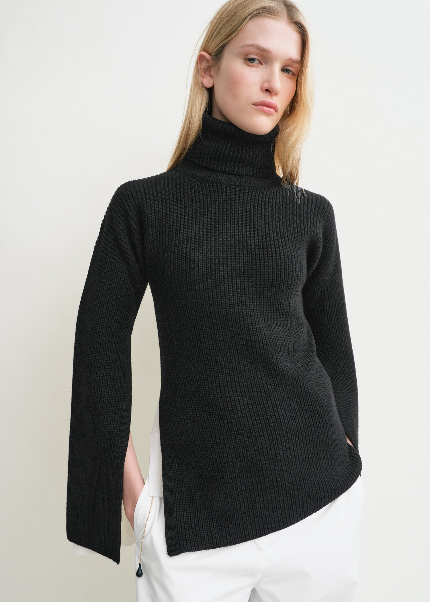 Slit sleeve knit black - 5
