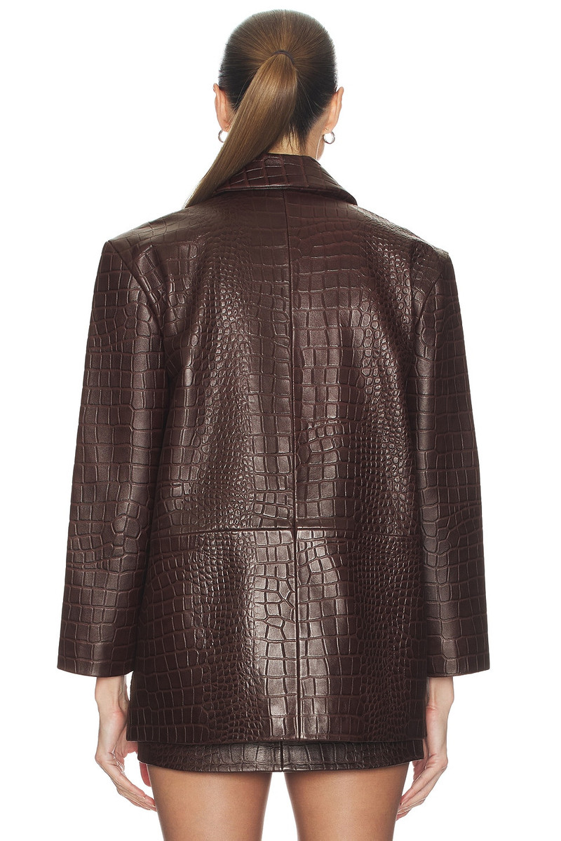 HELSA Schoolyard Jacket in Leather With Croc Emboss outlook