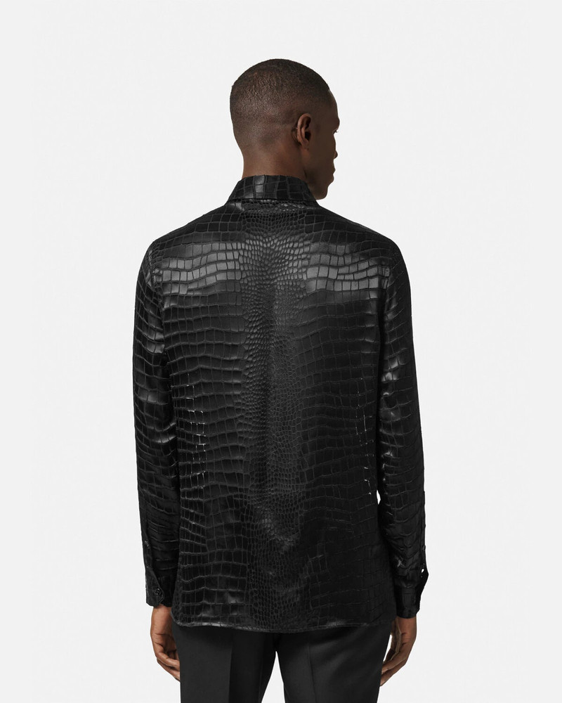 Croc-Effect Devoré Silk Shirt 4