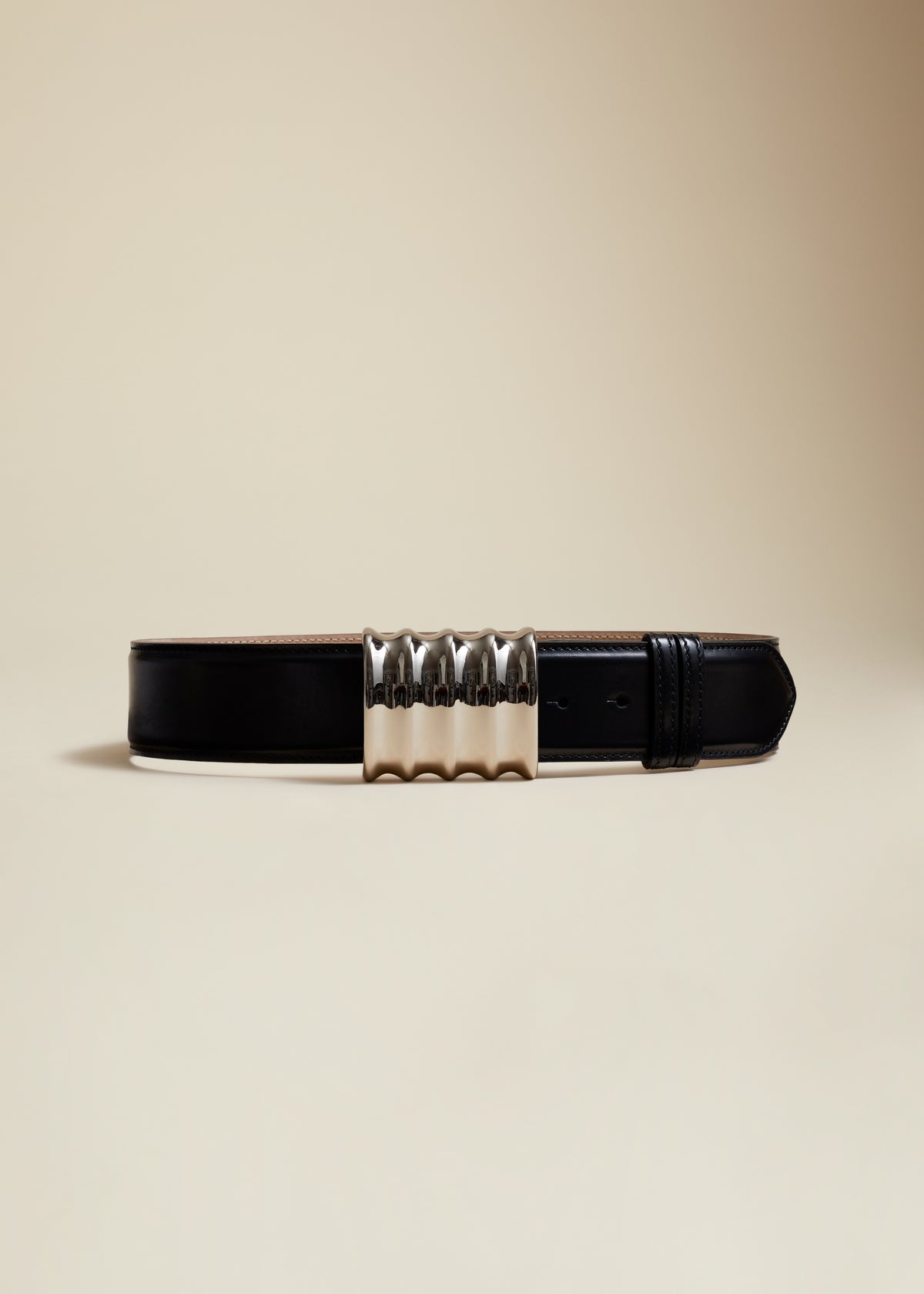 The Bambi Belt in Black Leather with Gold– KHAITE