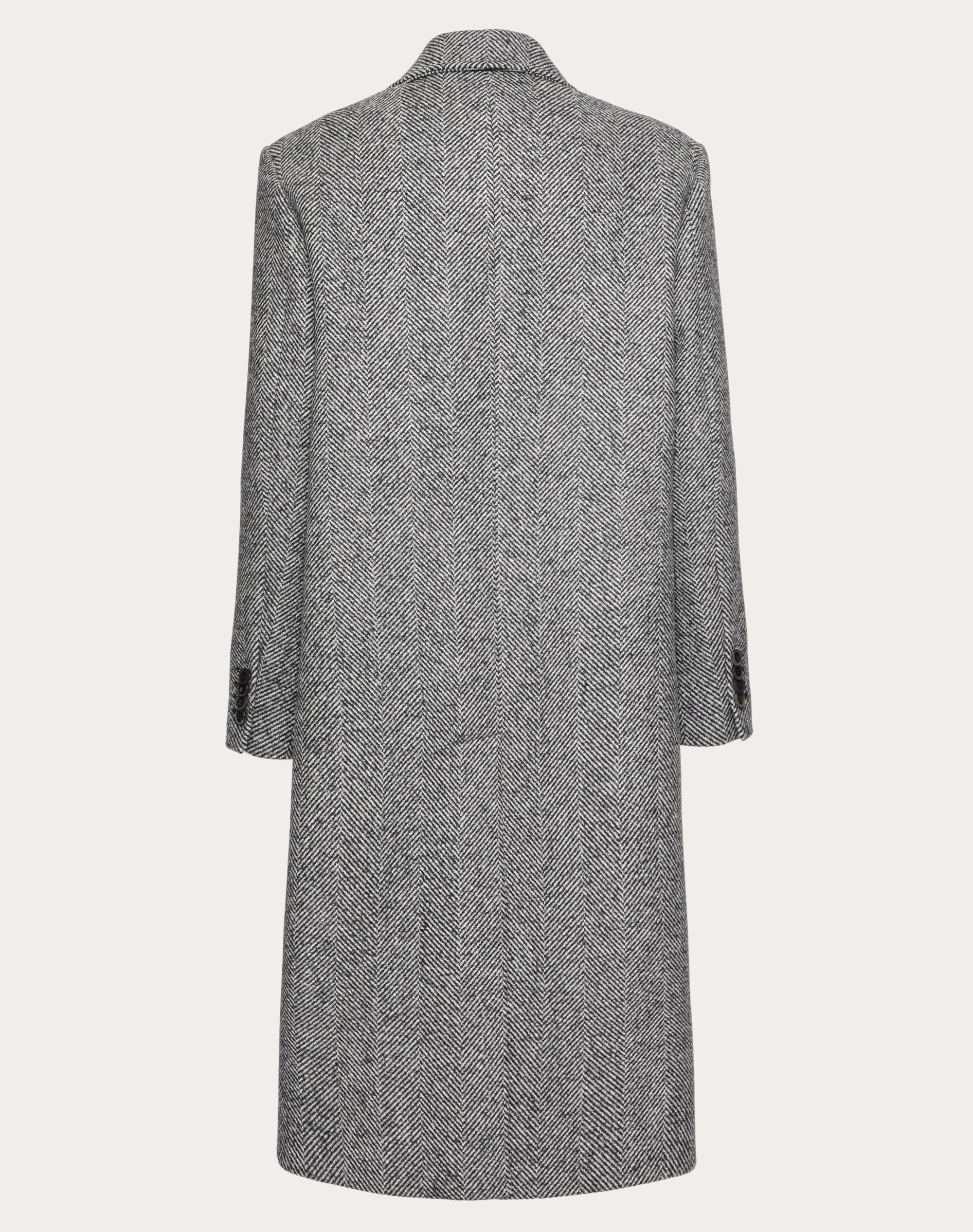 SINGLE-BREASTED WOOL COAT WITH ALL-OVER CHEVRON PATTERN - 2