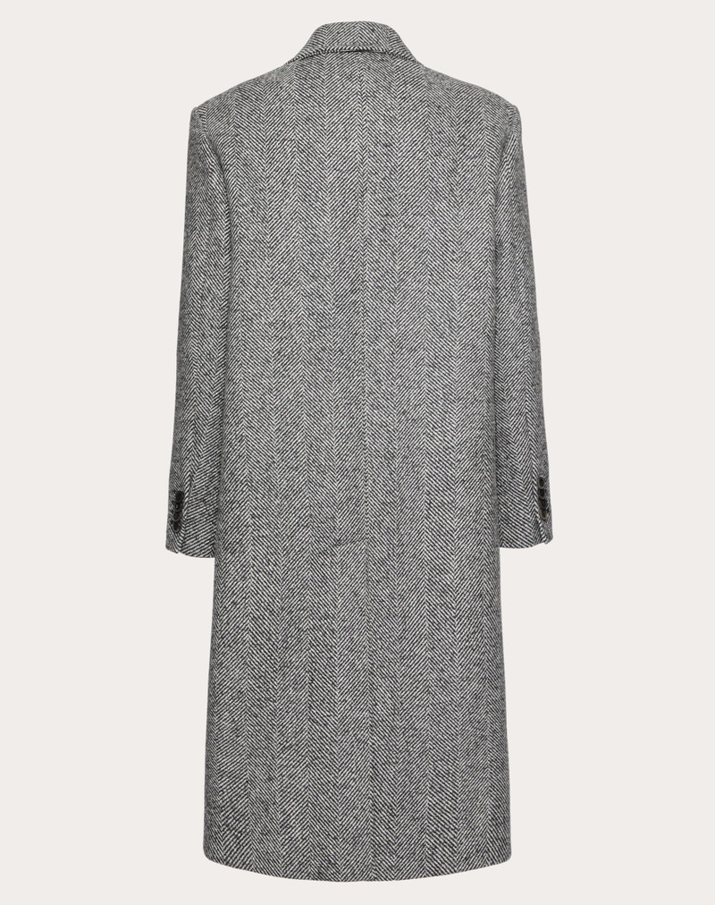 Valentino SINGLE-BREASTED WOOL COAT WITH ALL-OVER CHEVRON PATTERN outlook