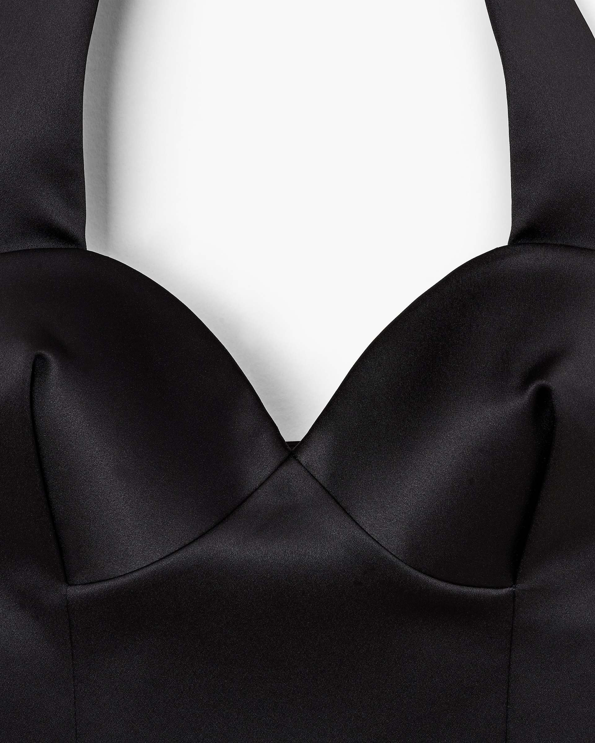 SCULPTED SATIN HALTER TOP - 7