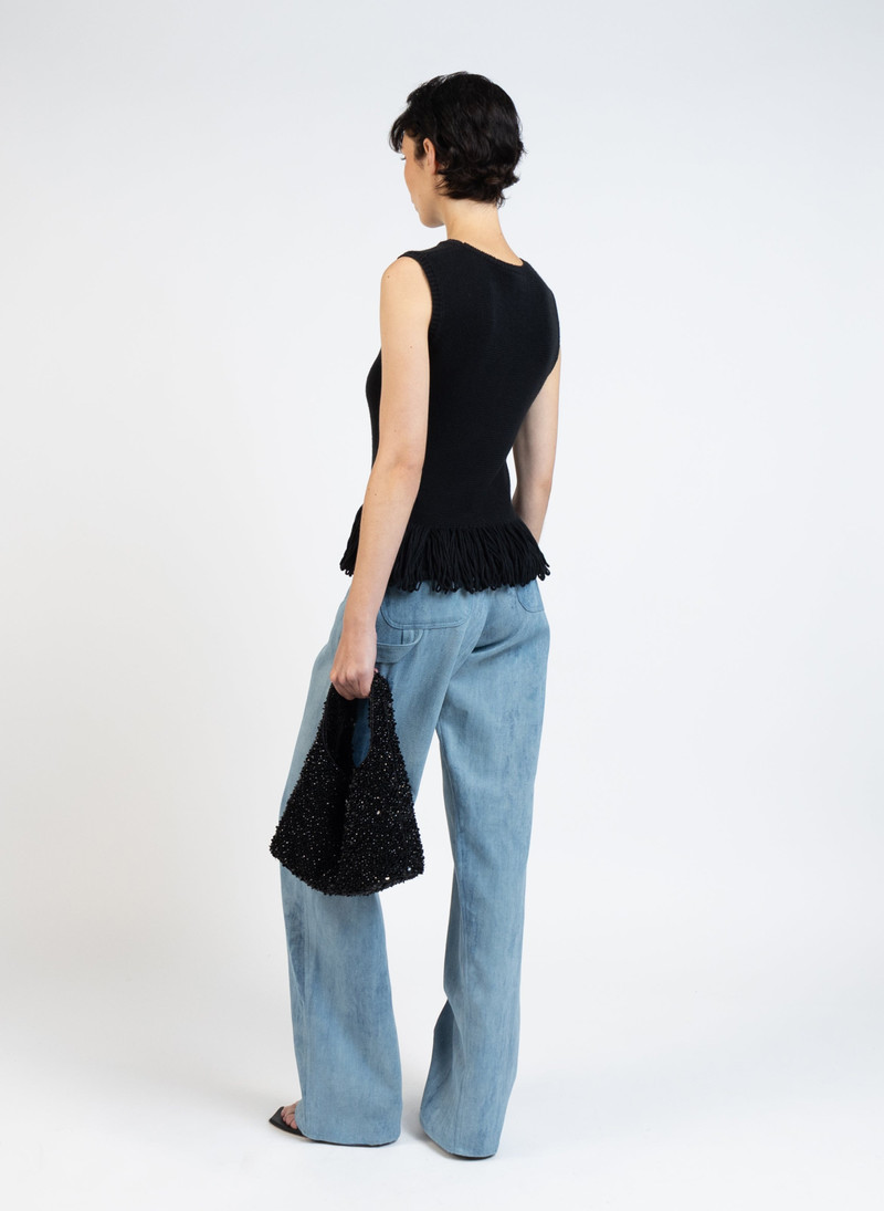 Knit top With Fringe/Black 4