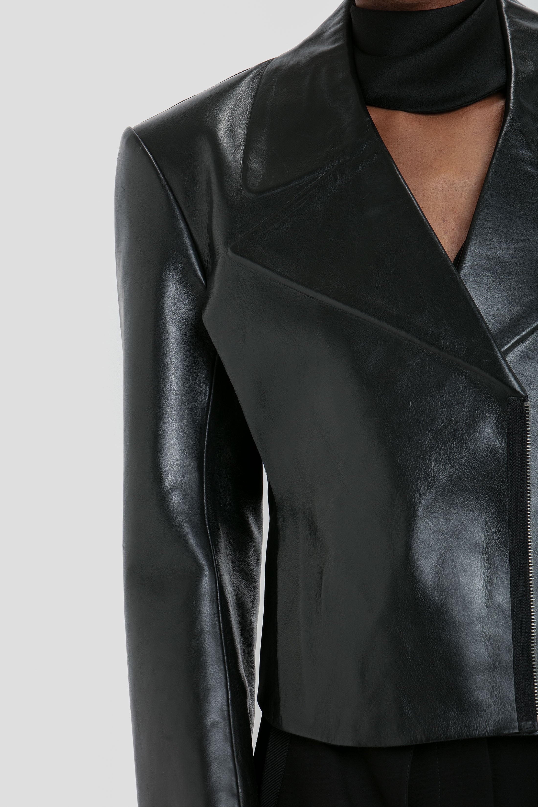 Tailored Biker Jacket In Black - 6