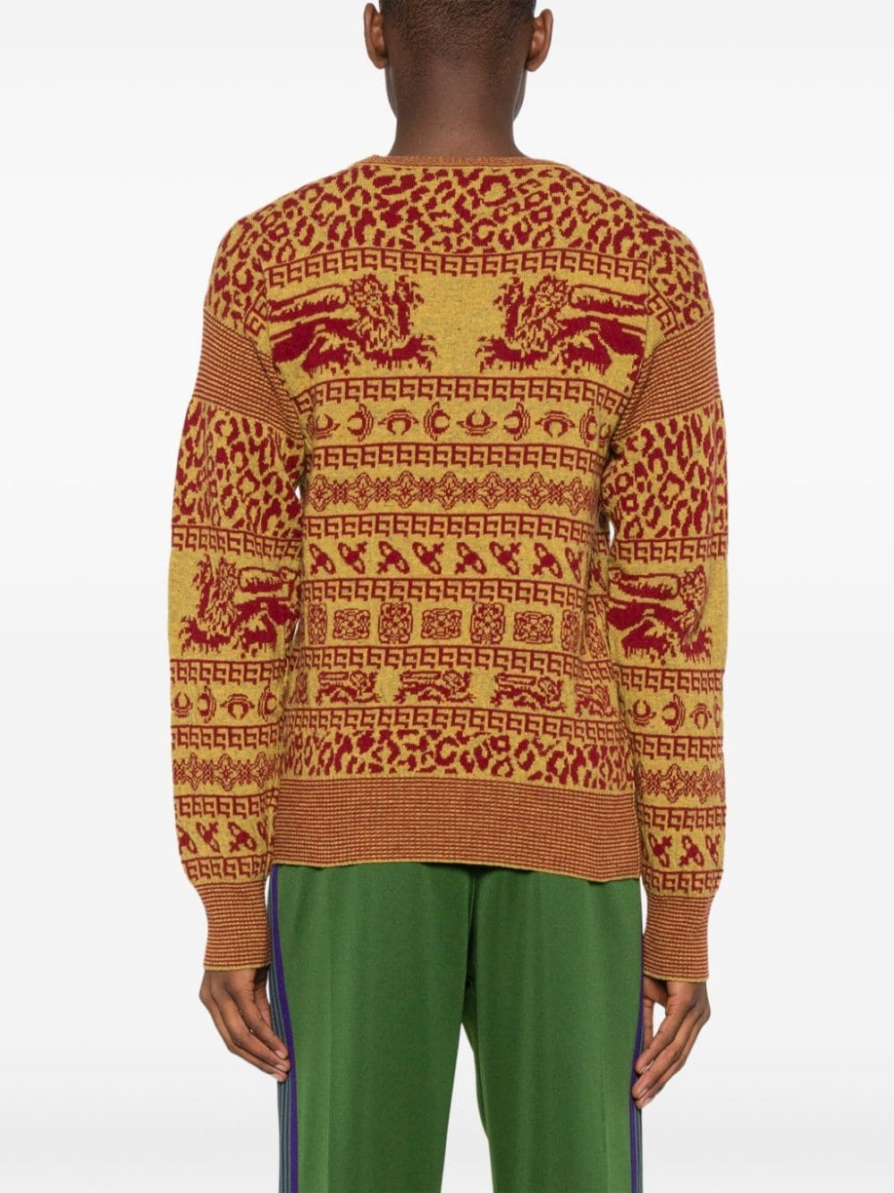intarsia-knit crew-neck jumper - 4