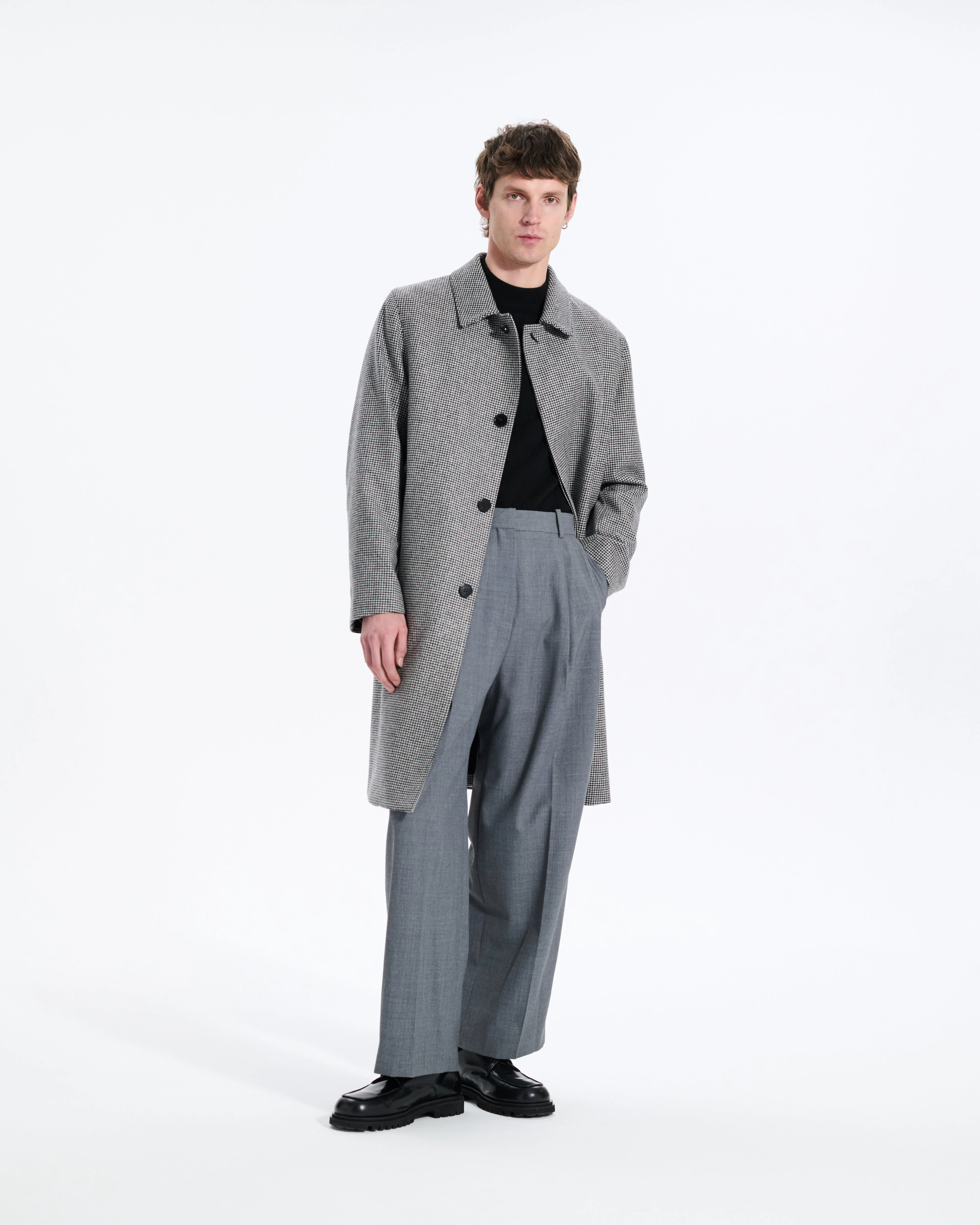 Dunkeld Houndstooth Wool Coat - 1