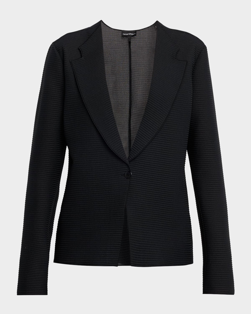 Single-Button Ribbed Jersey Jacket 1