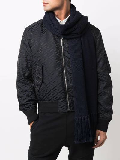 VERSACE mixed-knit virgin wool scarf outlook