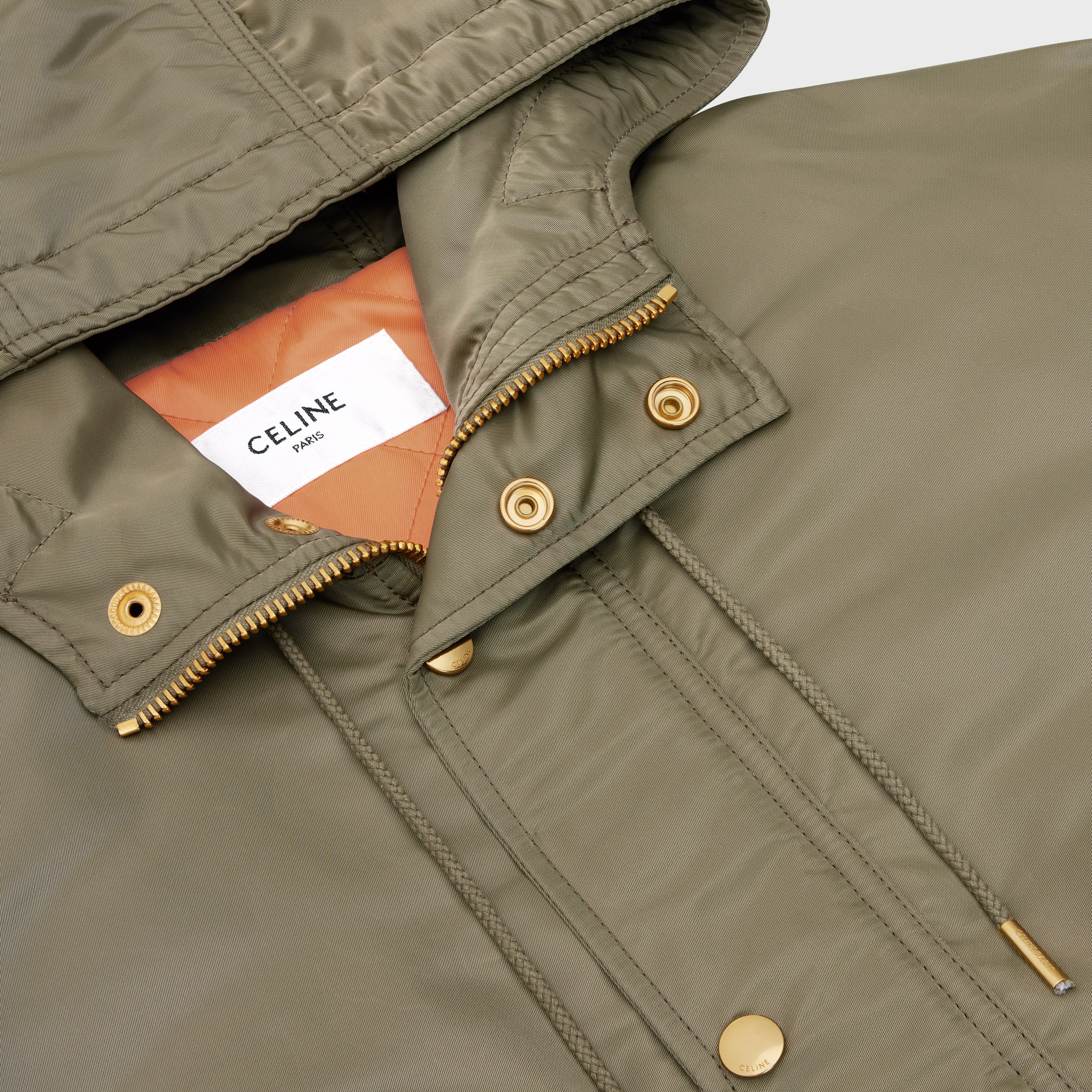 cropped military bomber jacket in nylon twill - 3
