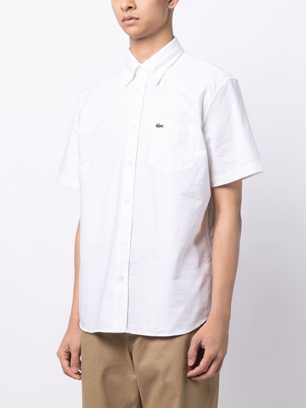 crocodile logo-patch short-sleeved shirt - 5