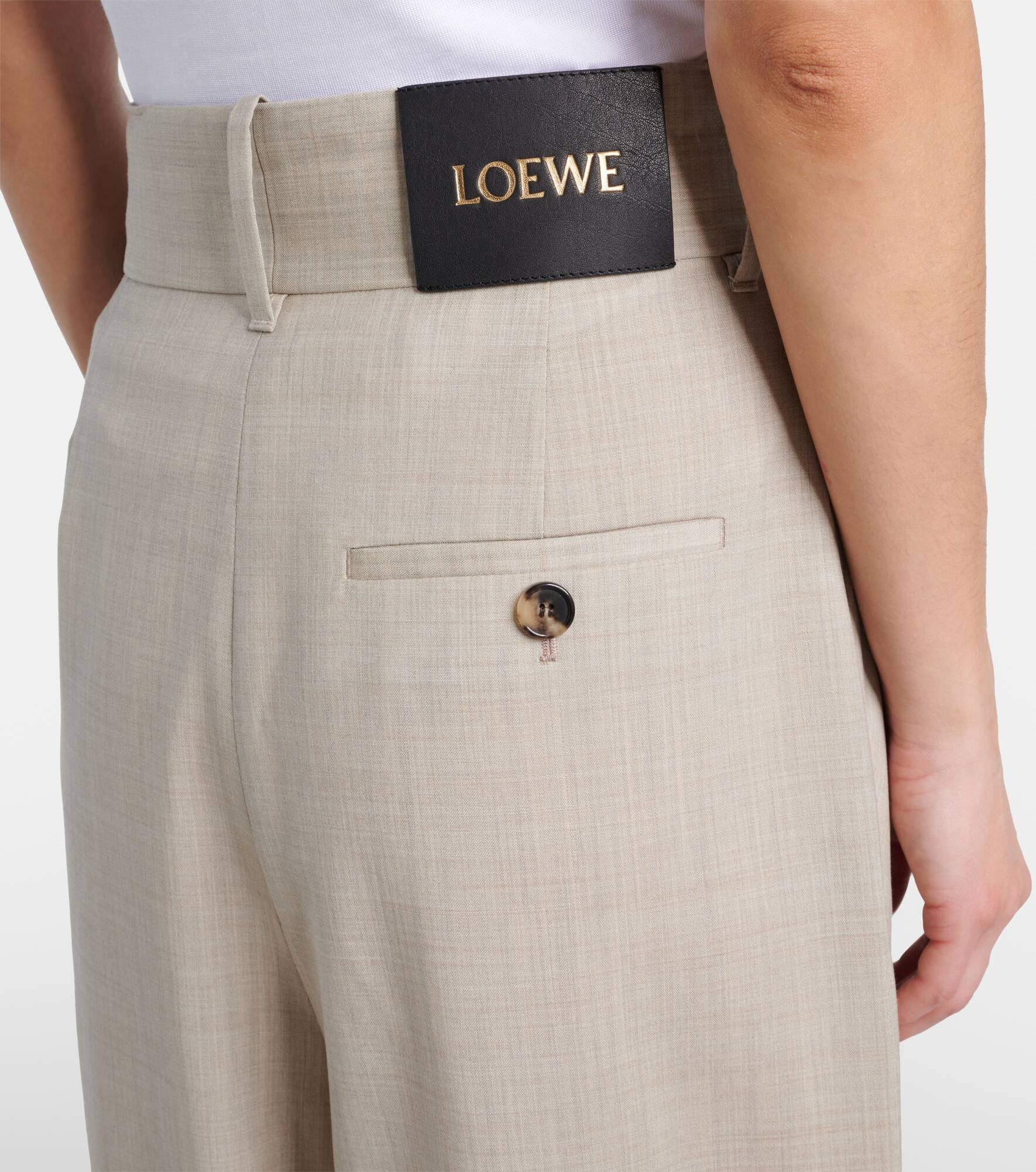 Asymmetric wool wide-leg pants - 5