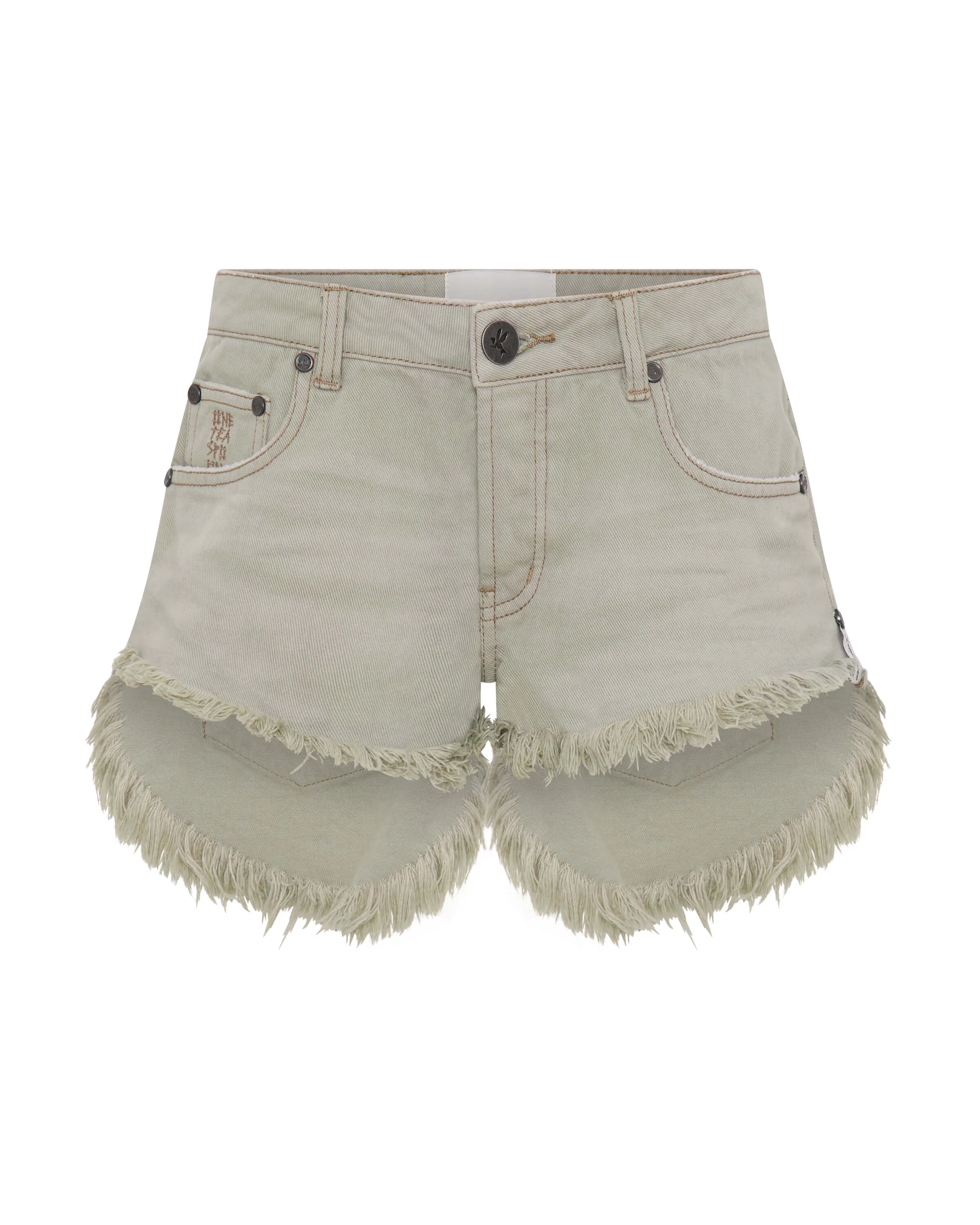 Bonitas Low Waist Denim Shorts - Faded Khaki - 1