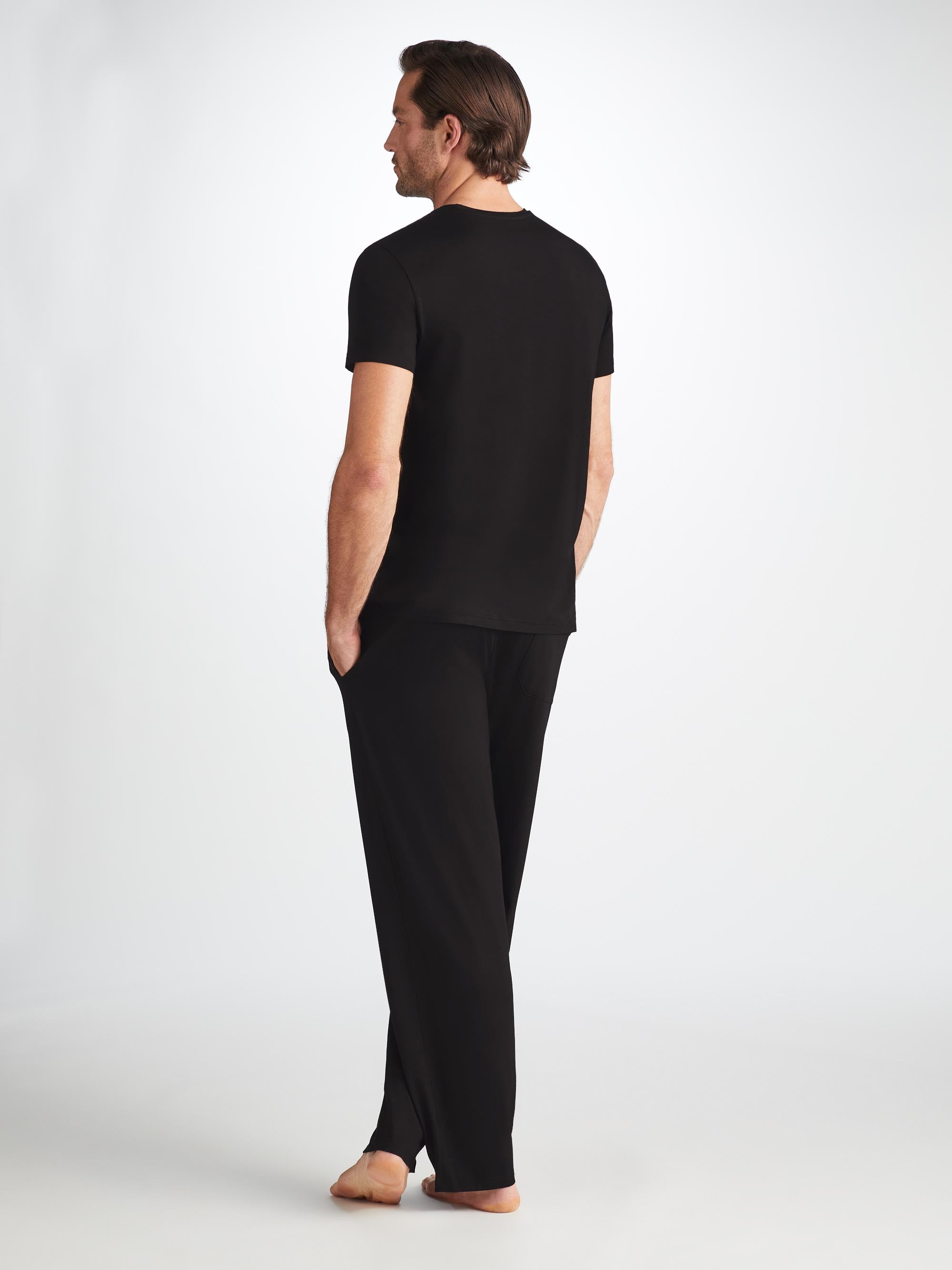 Men's Lounge Trousers Basel Micro Modal Stretch Black - 4