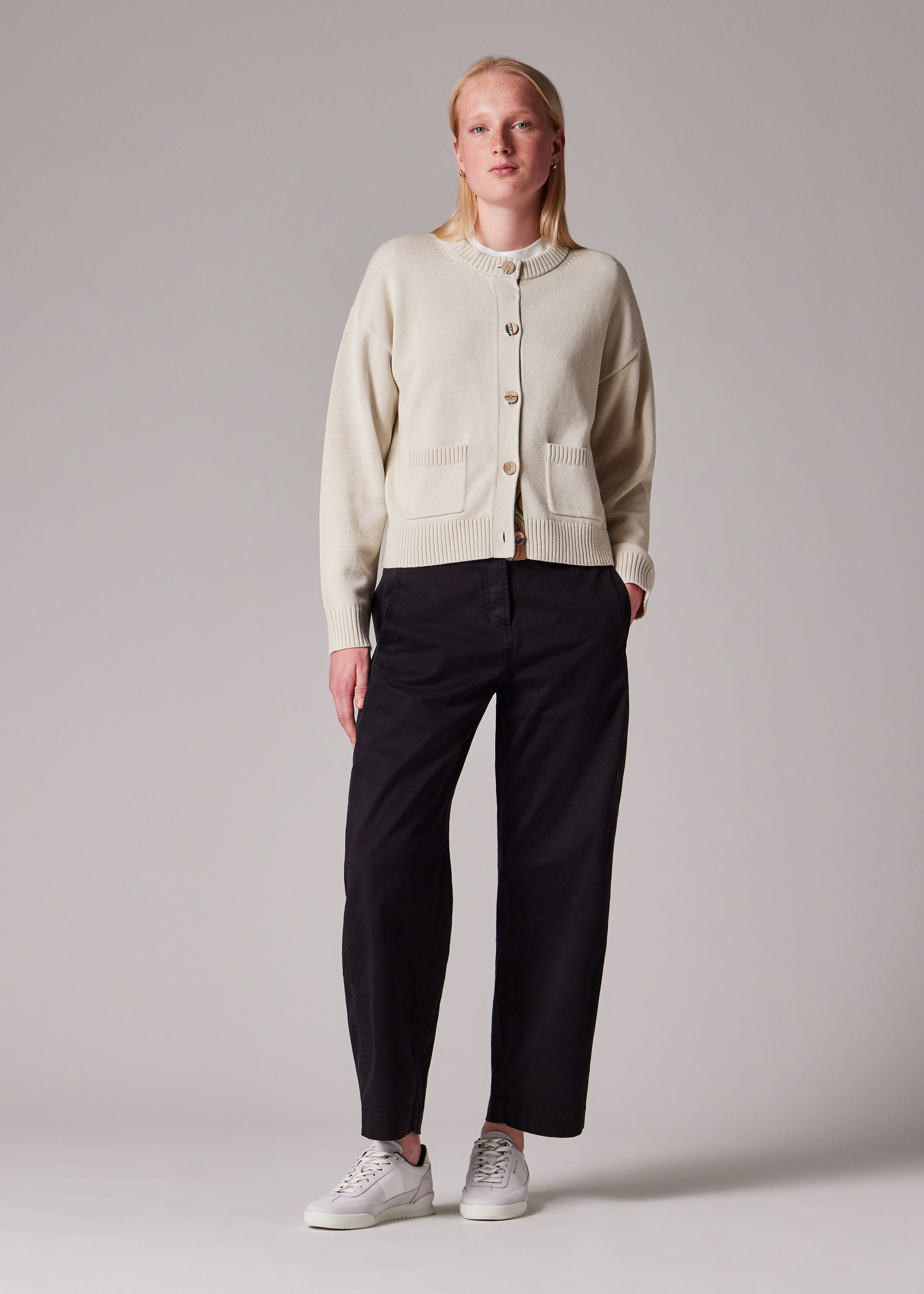 Women's Cream 'Swirl' Placket Cardigan - 4