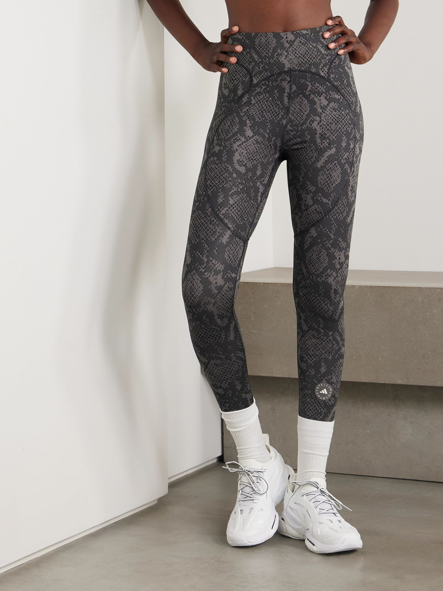 Printed recycled leggings Dark gray - 3
