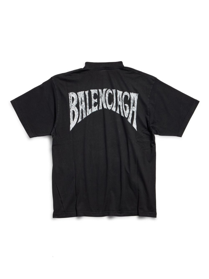BALENCIAGA Paris Tropical-print cotton T-shirt outlook
