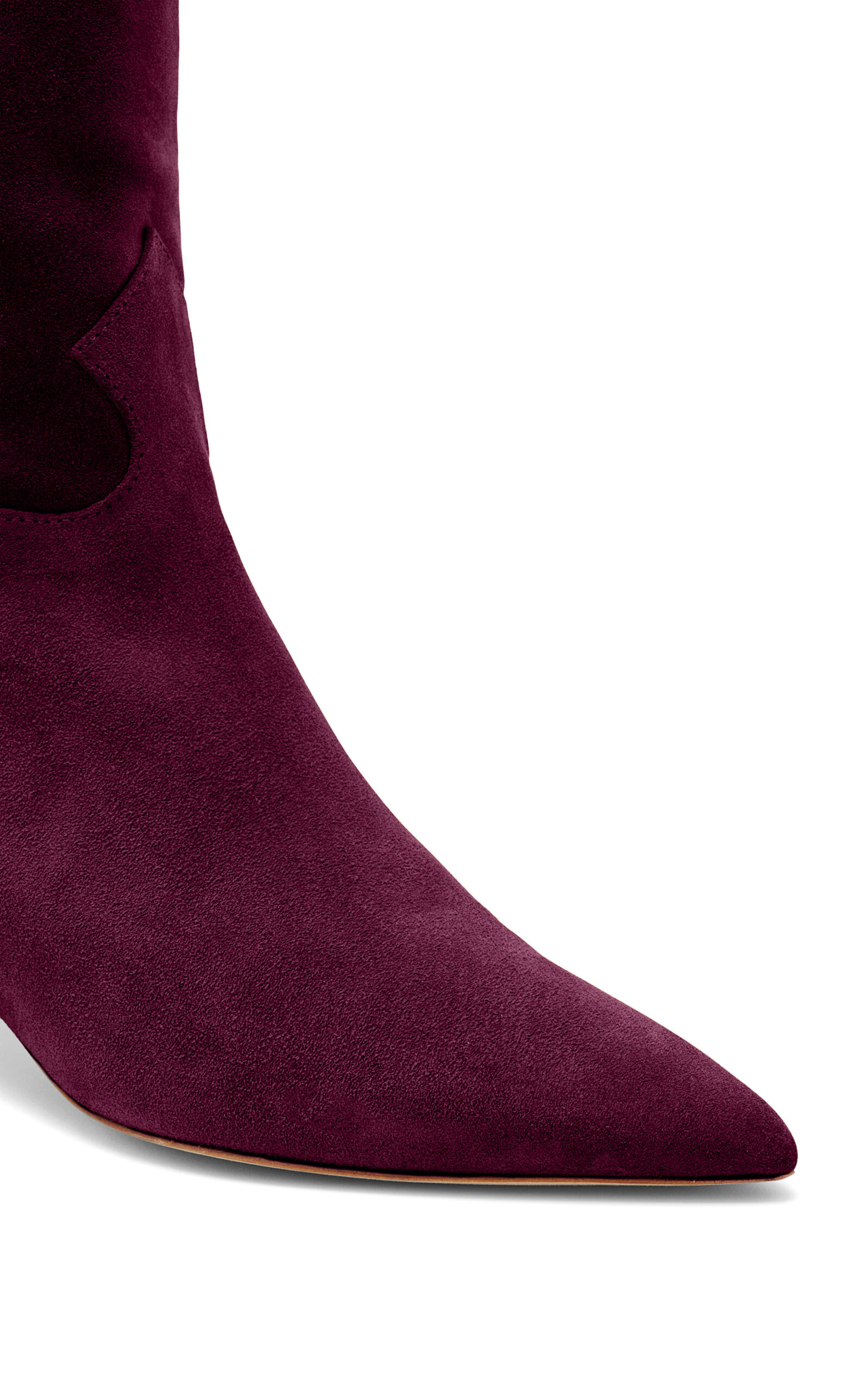 Carolina Kitten Heel Leather Boots burgundy - 5