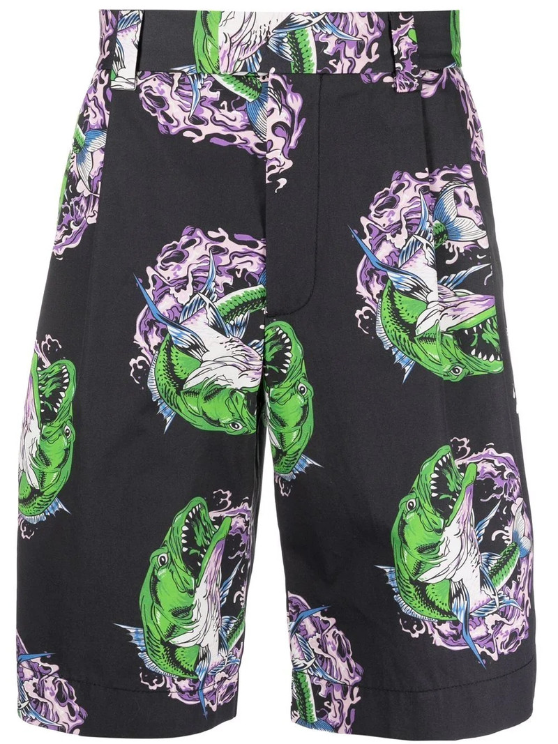 graphic-print straight-leg shorts 1