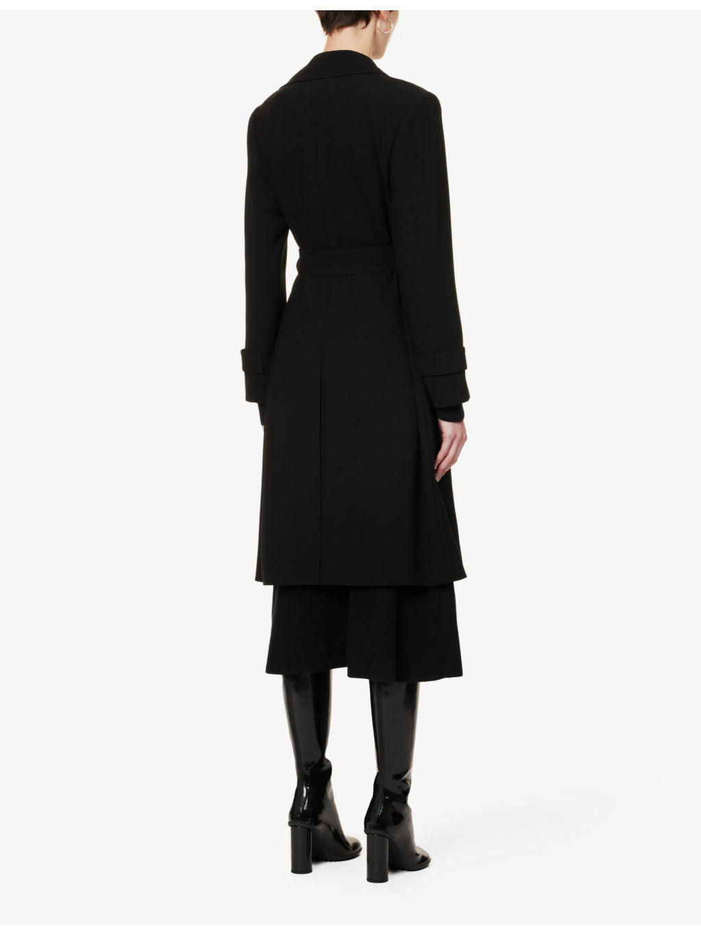 Oaklane belted regular-fit crepe coat - 4