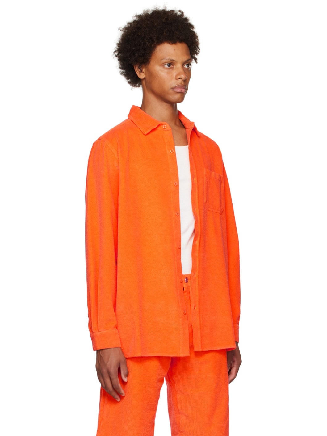 Orange Spread Collar Shirt - 2