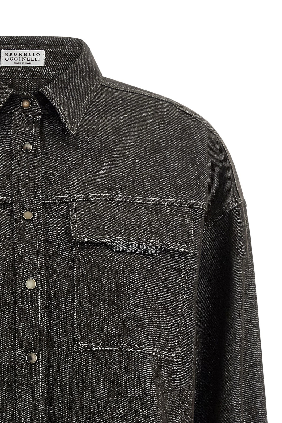 Lamé denim shirt - 4