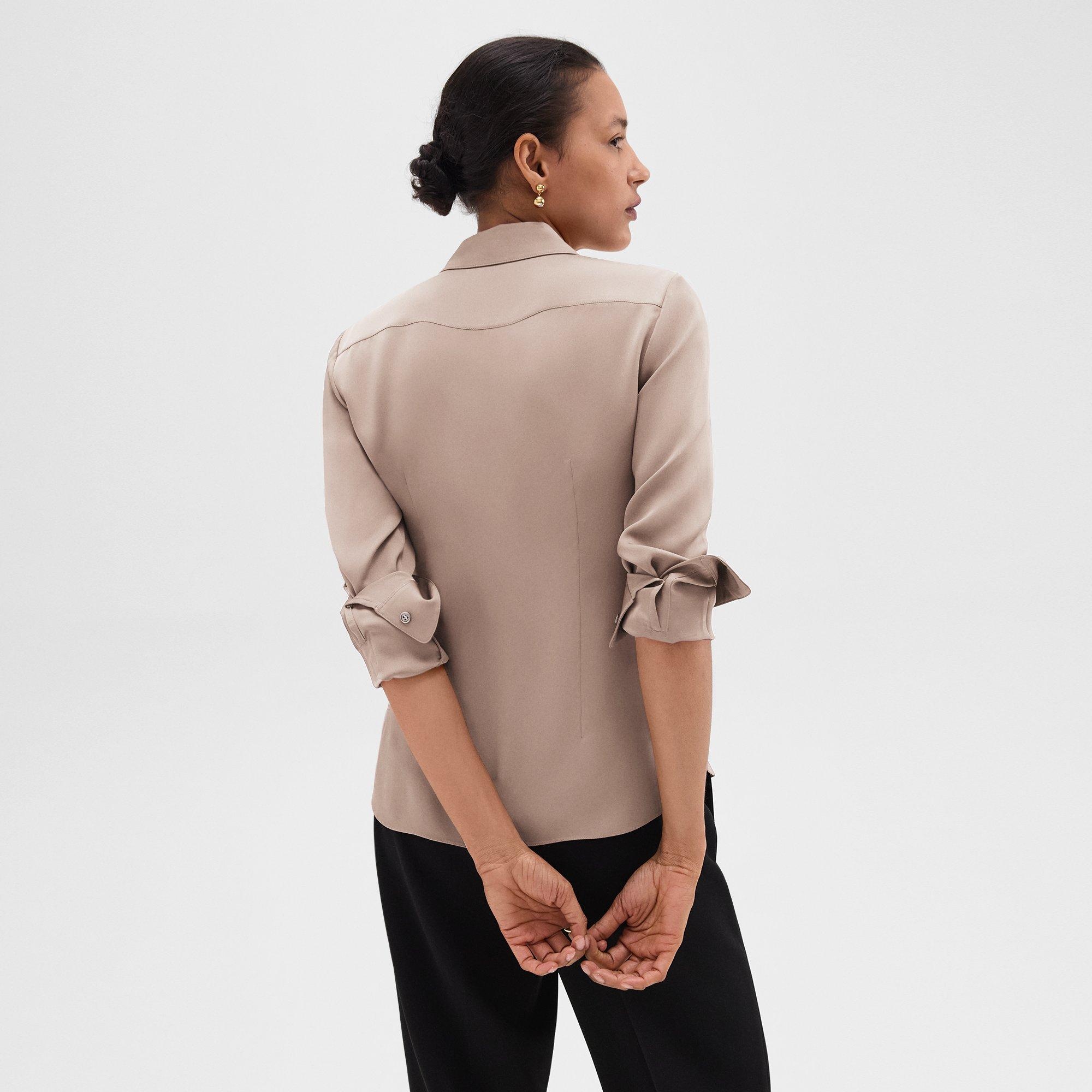 Fitted Shirt in Silk Georgette - 4