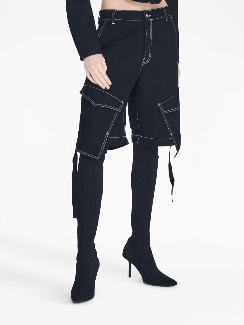 logo-patch detachable-leg jeans - 9