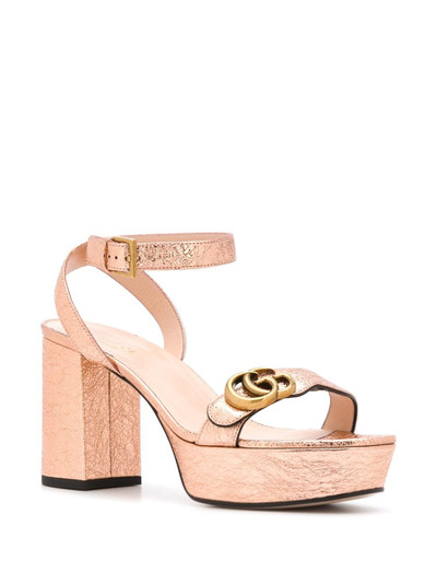 GUCCI glitter Double G platform sandals outlook