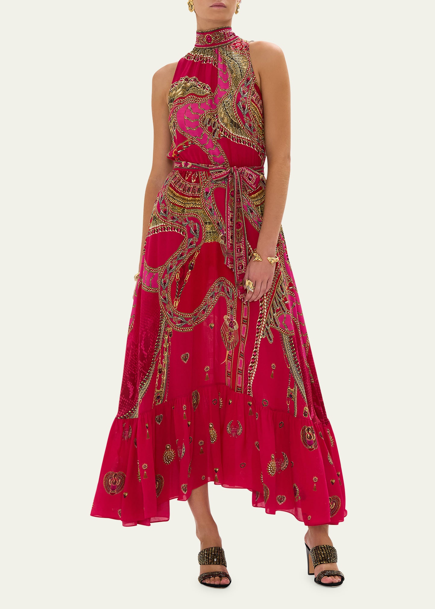 Kissed By A Cobra Tie-Neck Maxi Dress - 2