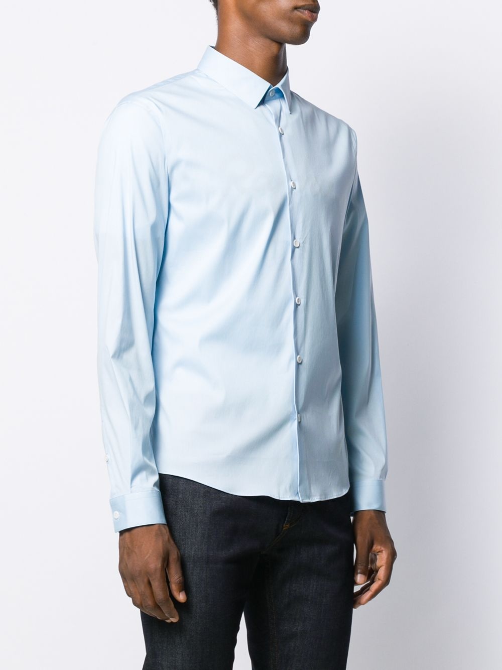 plain button shirt - 3