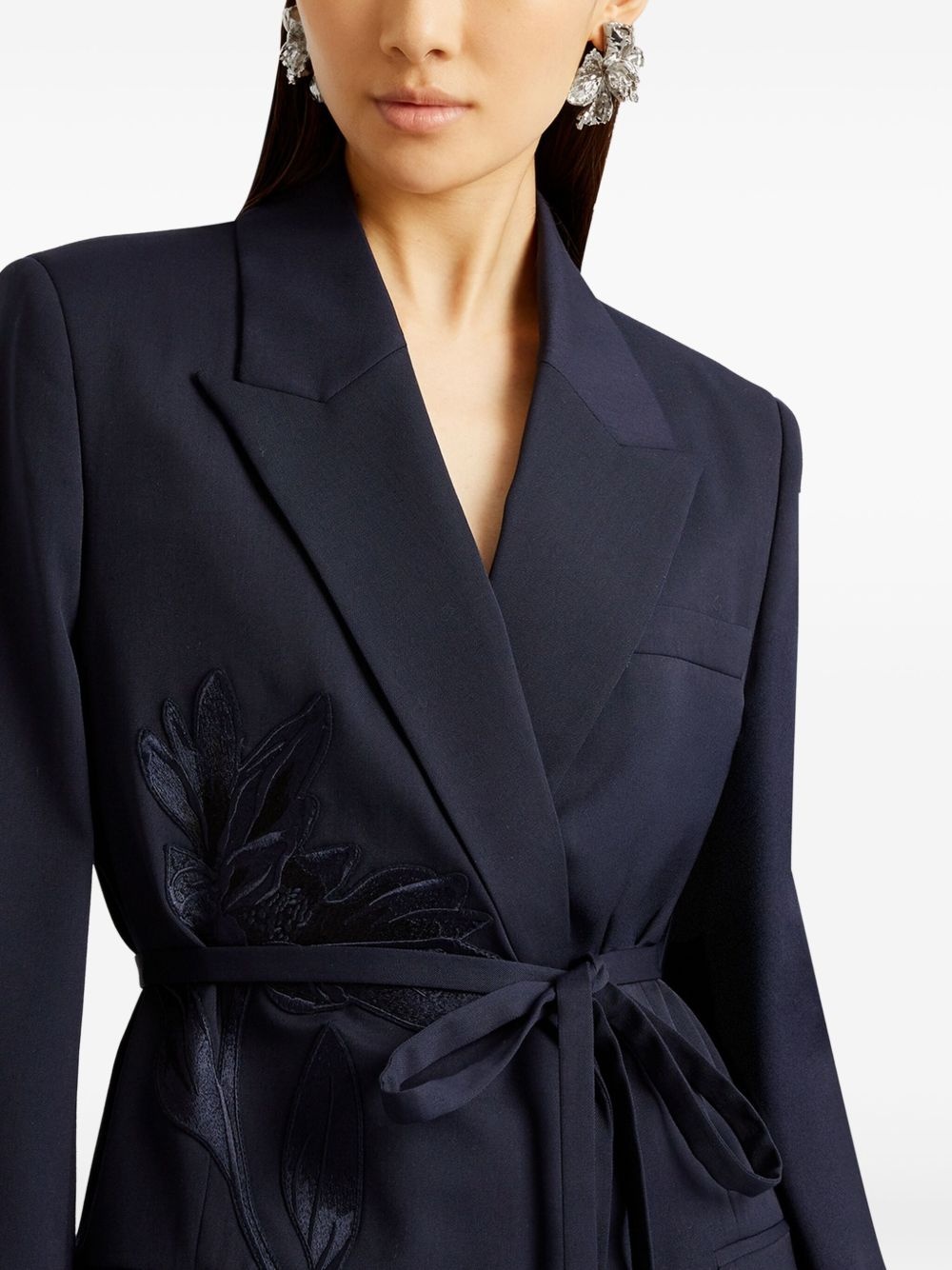 double-breasted belted blazer - 6