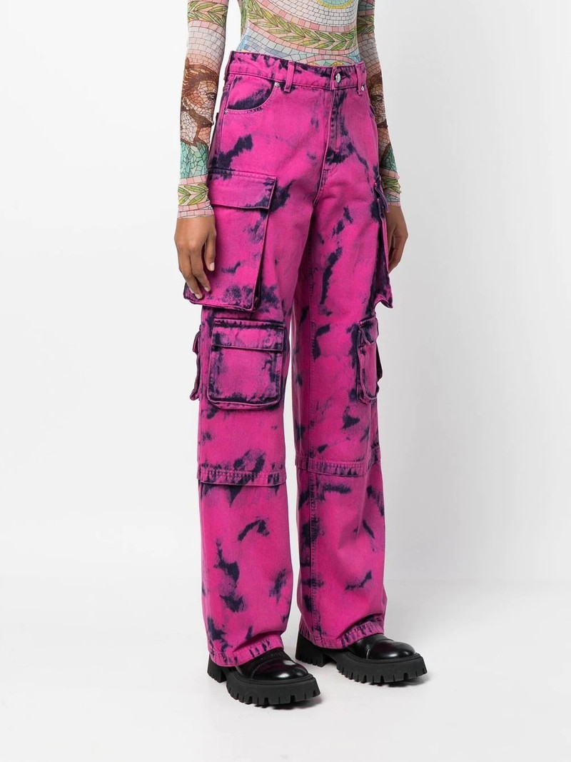MSGM two-tone acid-wash jeans outlook