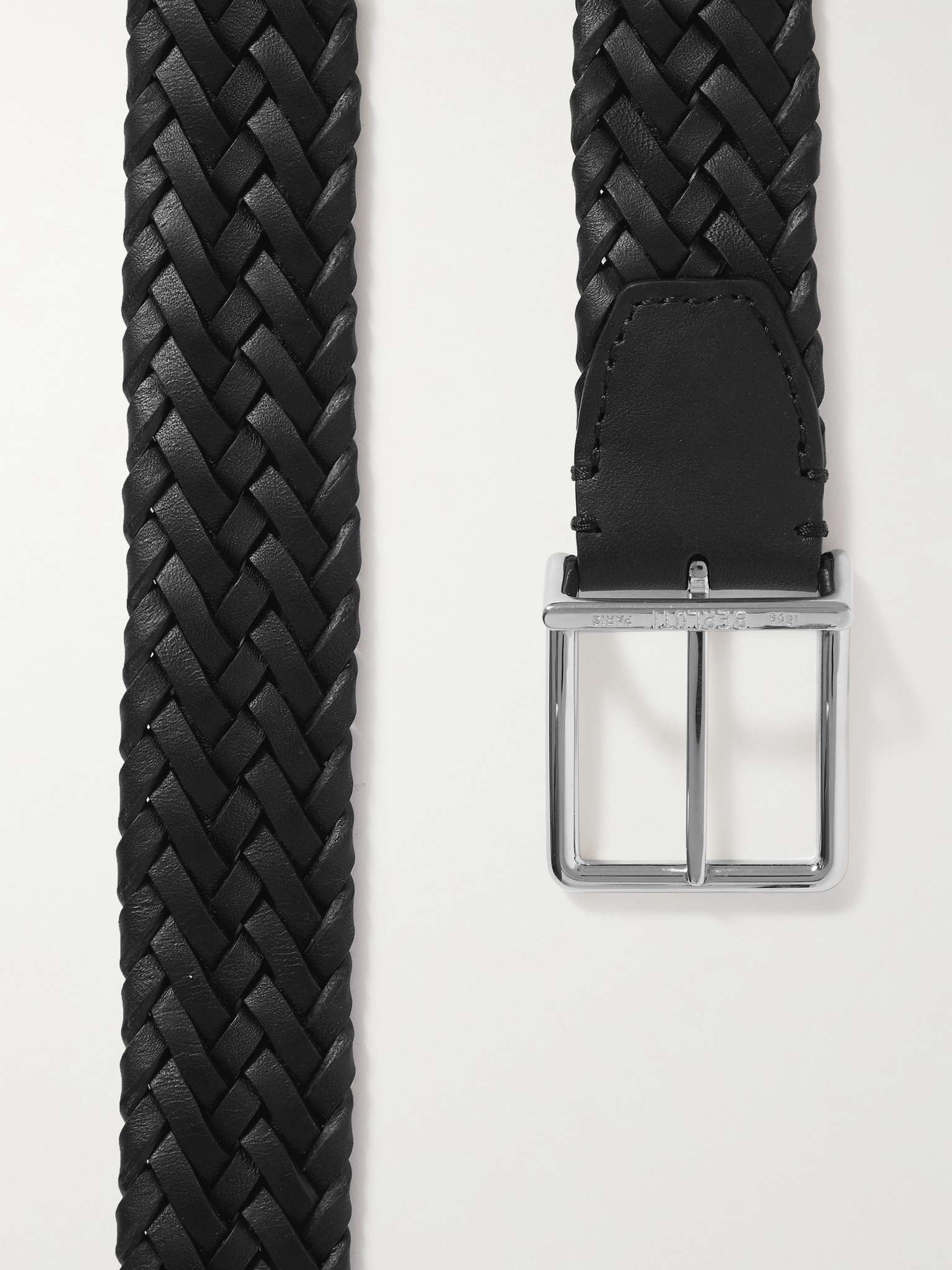 3.5cm Woven Leather Belt - 3