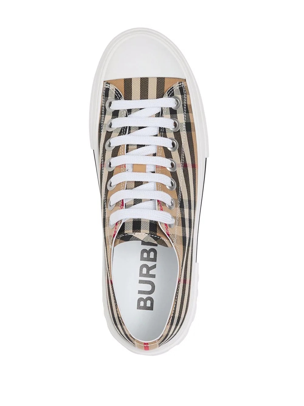 Vintage check cotton sneakers - 4