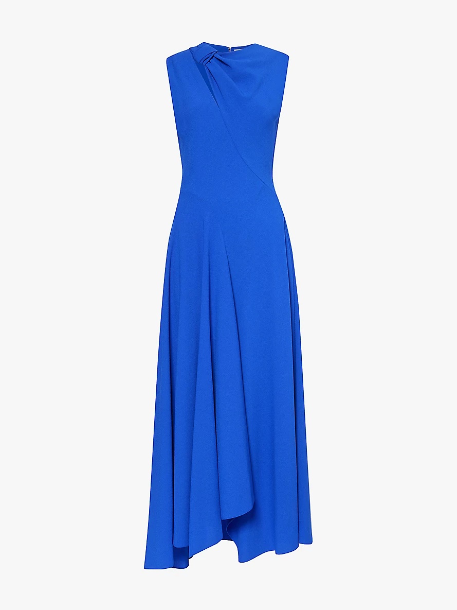 Alma cut-out draped crepe midi dress - 1