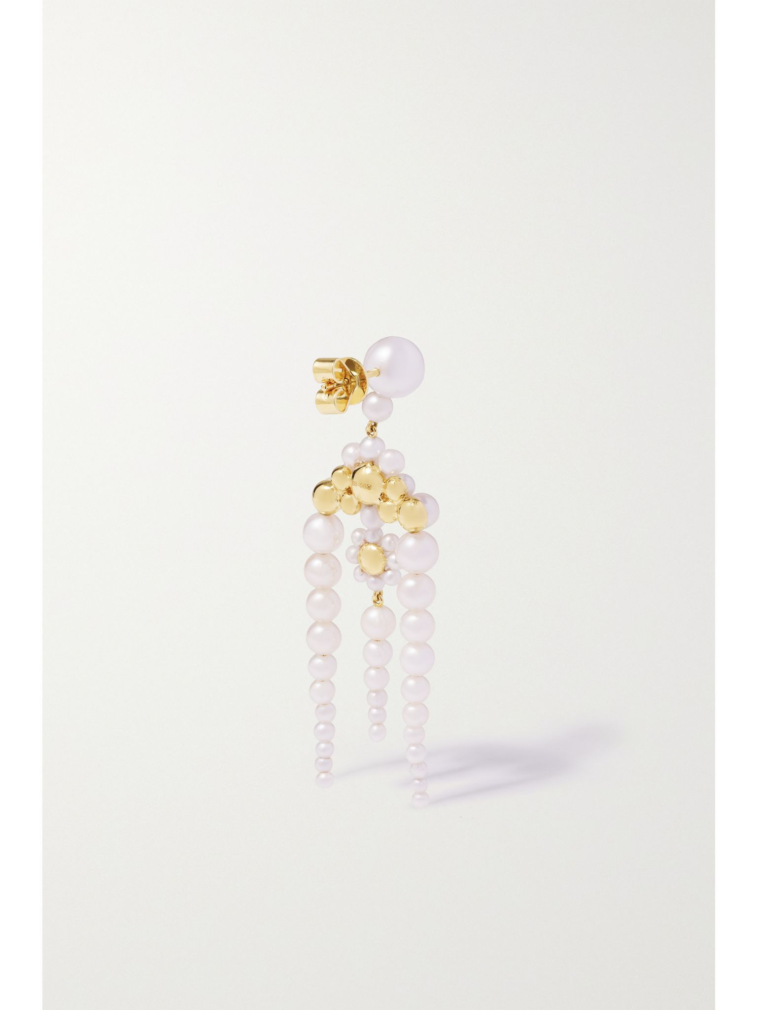 Jardin de Fleurs 14-karat gold pearl single earring White - 3