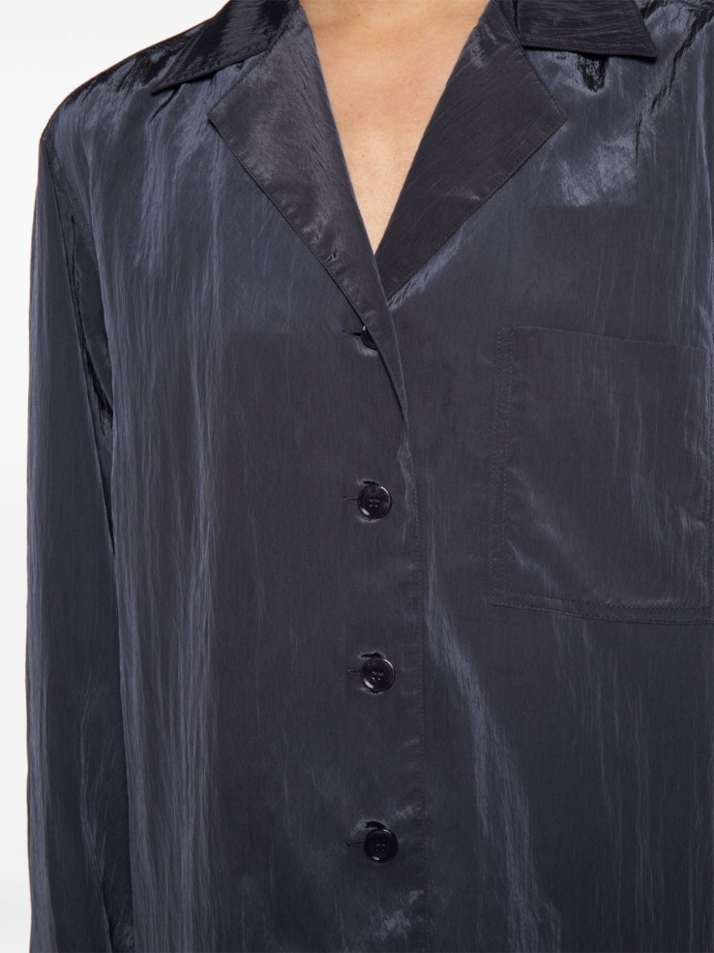 camp-collar crinkled shirt - 5