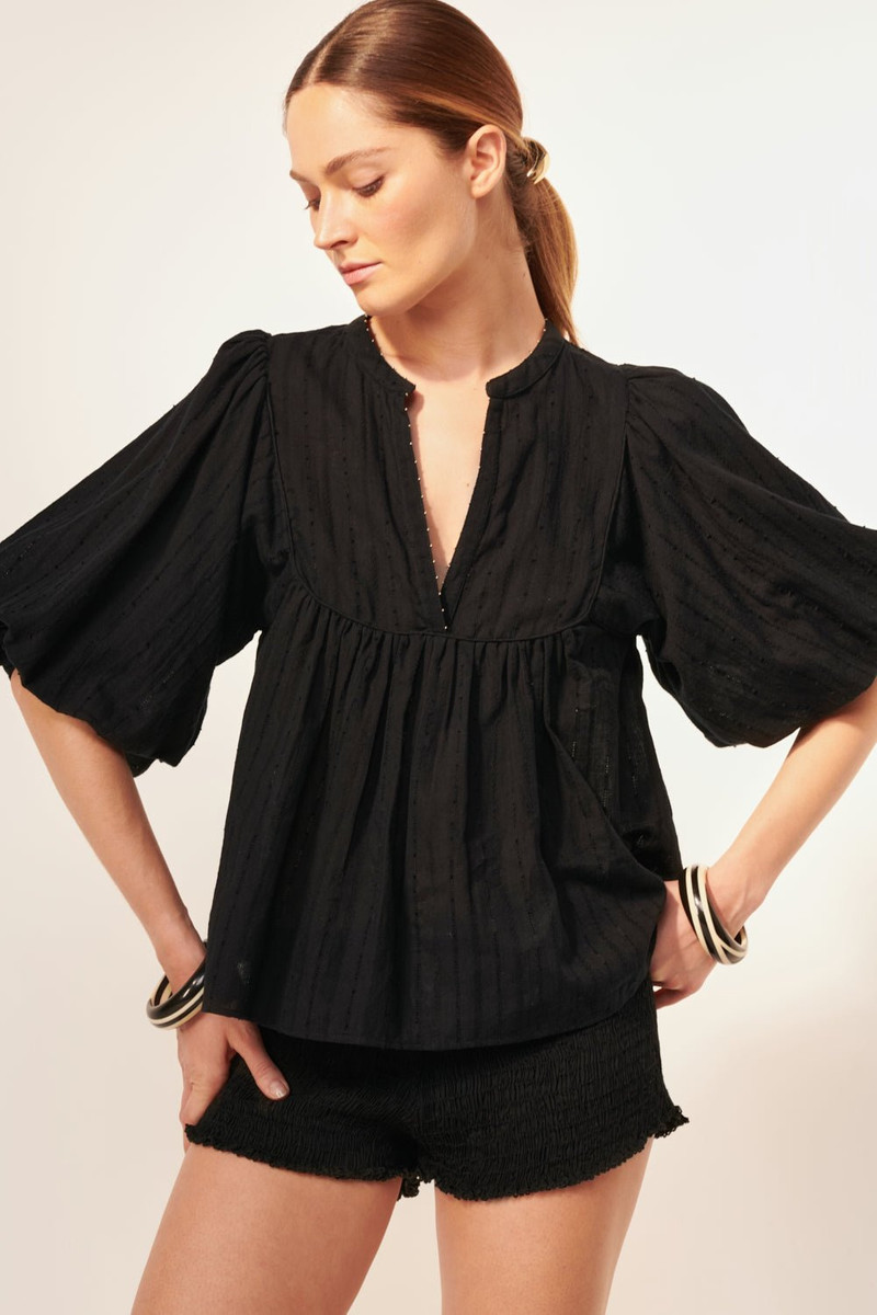Poupette St Barth Blouse Flores - Black outlook